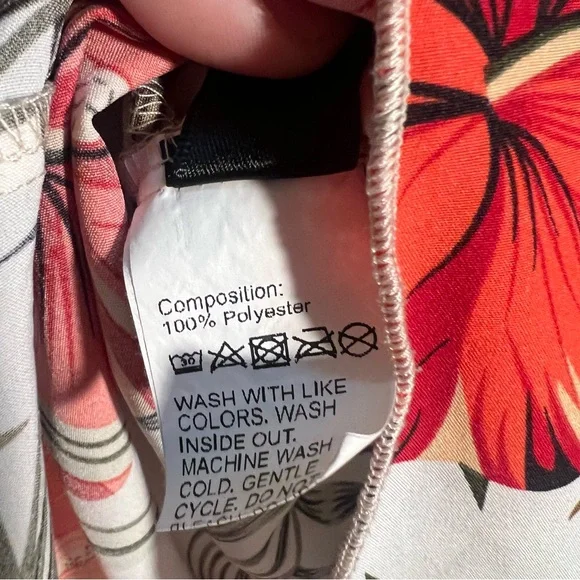 Shein Curve Strapless Romper White Orange Tropical Floral 2XL - Picture 11 of 11